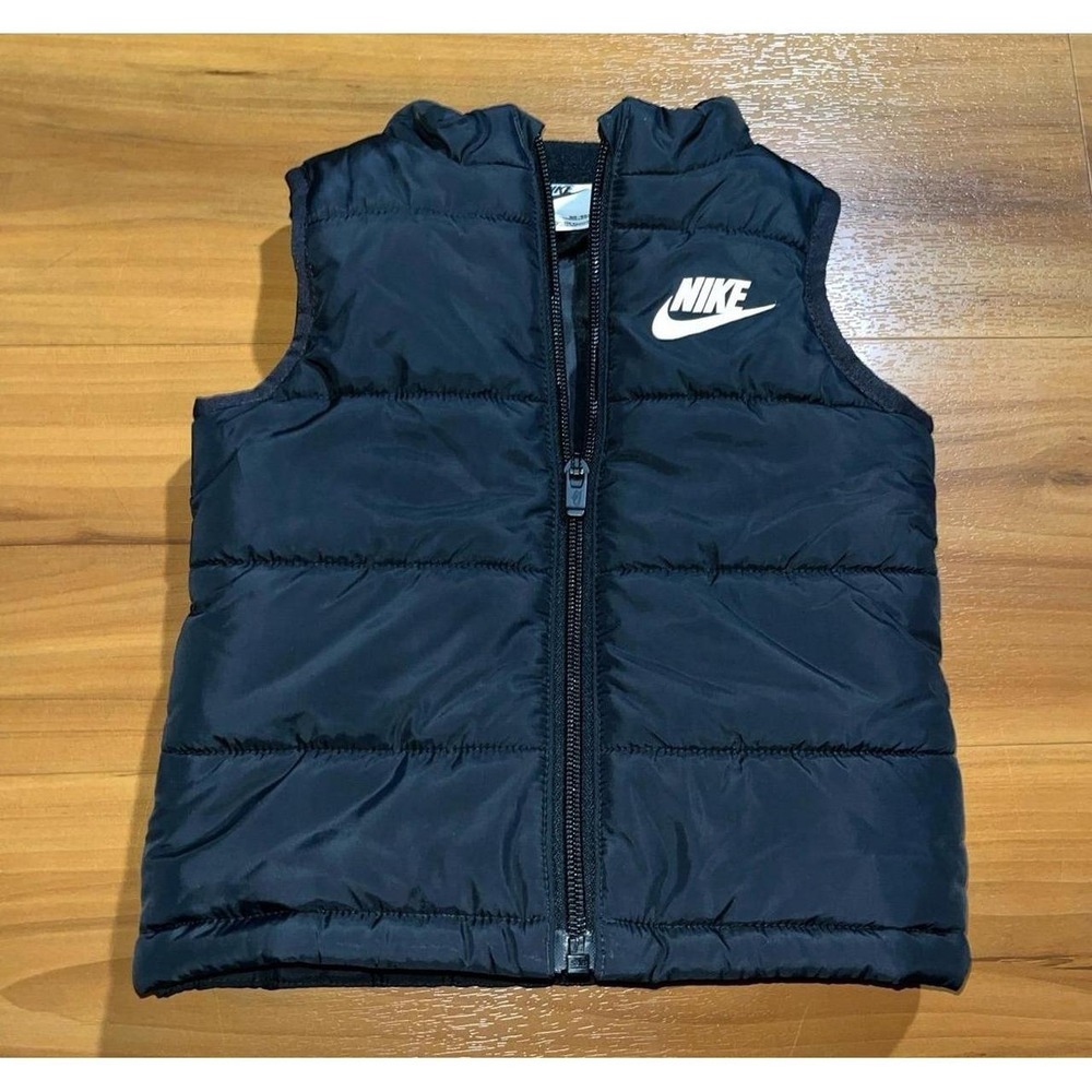 Boys Nike Black Full Zip Puffer Vest